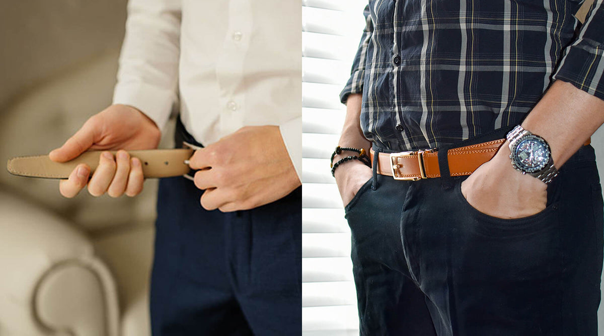 How to Put on a Men's Belt - - A 3-Step Guide!  Tonywell