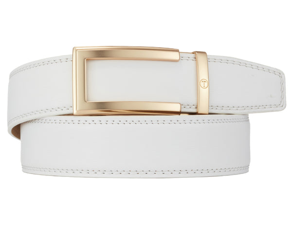 White shop buckle belt