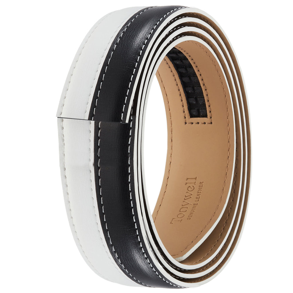 1 3/8"(35mm) Ratchet Belt Strap Only - Black & White