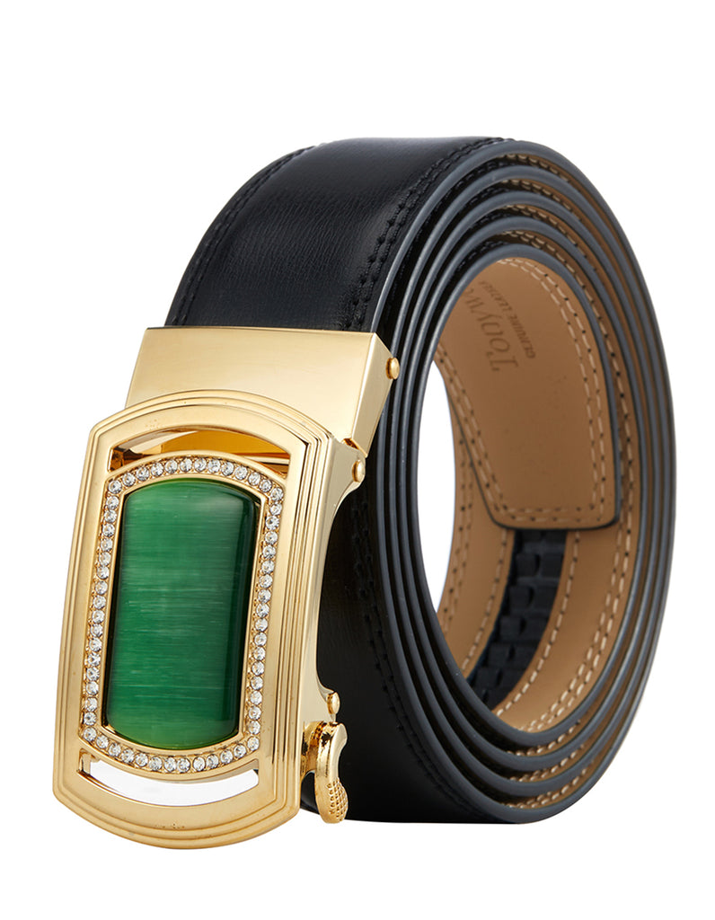 Tonywell Designer Belts for Men Gemstone Automatic Buckle