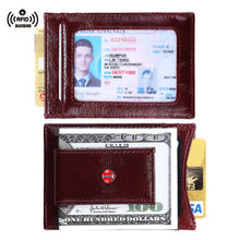 Load image into Gallery viewer, Tonywell Money Clip Wallet RFID Blocking Card Holder ID Window Strong Magnet Thin Leather Wallet for Men