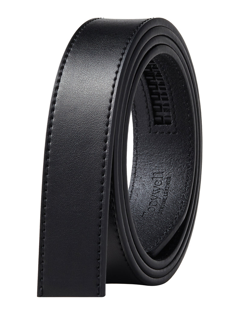 Tanned Leather Ratchet Belt Replacement Strap 1-1/8"(30mm) Black