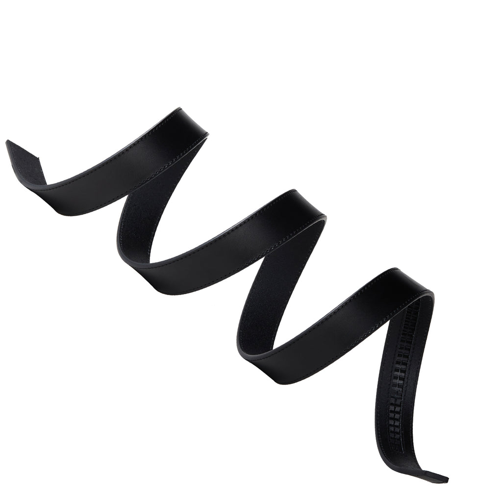 Tanned Leather Ratchet Belt Replacement Strap 1-1/8"(30mm) Black