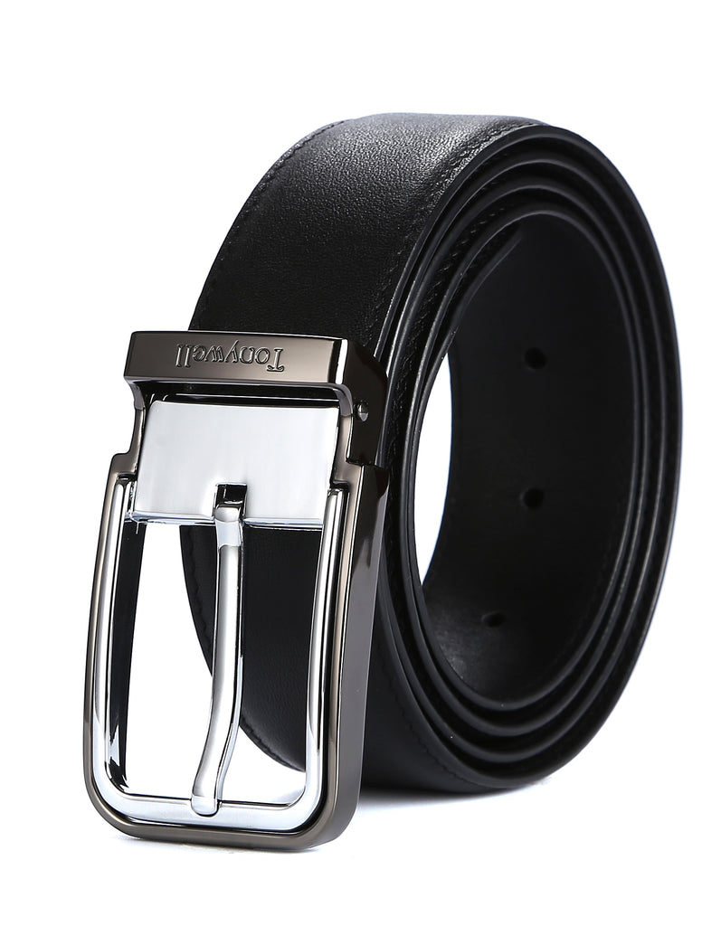 Tonywell Mens Leather Dress Blet 35mm Wide with Single Prong Buckle Adjustable Exact fit