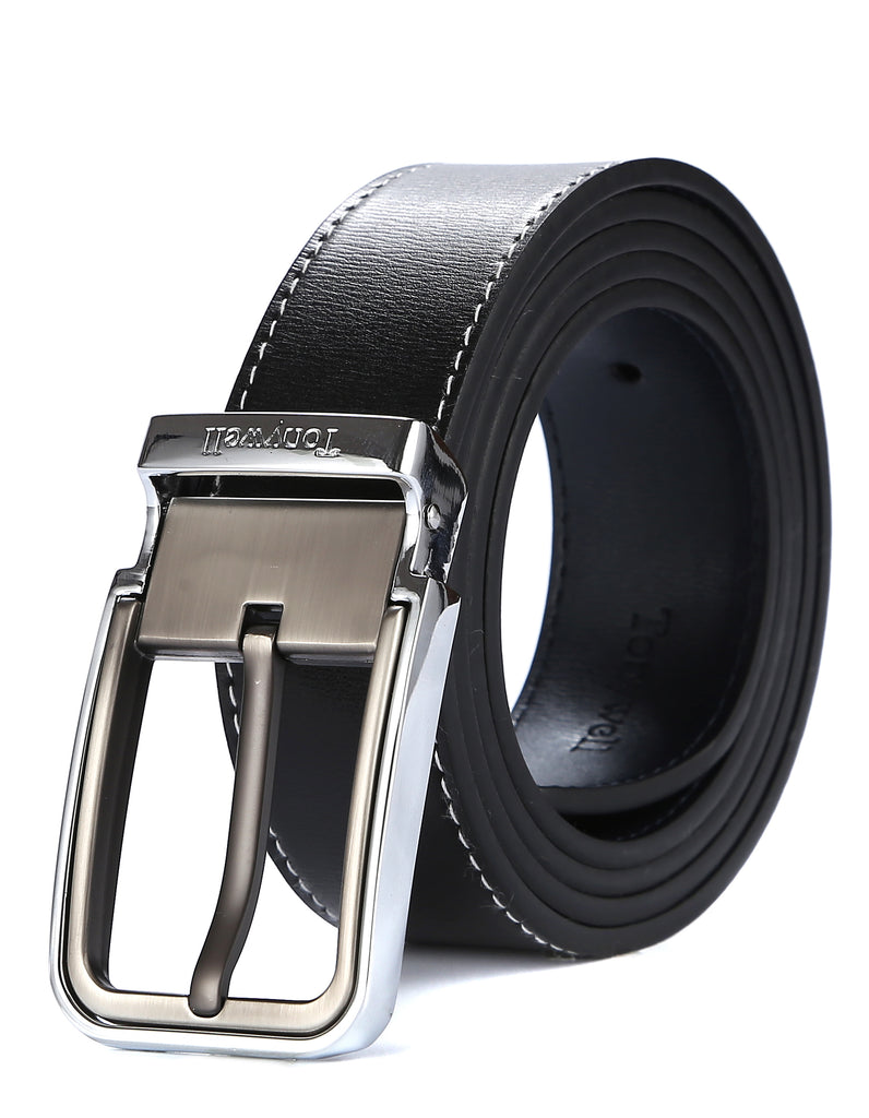 Tonywell Mens Leather Dress Blet 35mm Wide with Single Prong Buckle Adjustable Exact fit