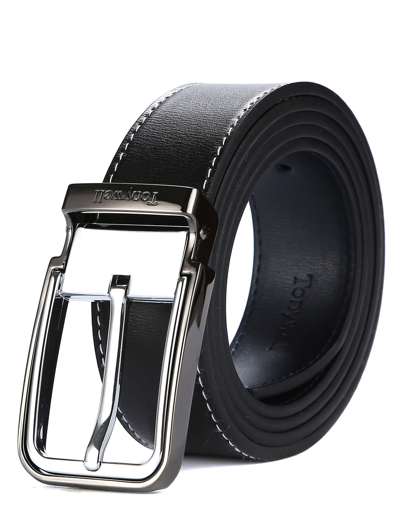 Tonywell Mens Leather Dress Blet 35mm Wide with Single Prong Buckle Adjustable Exact fit