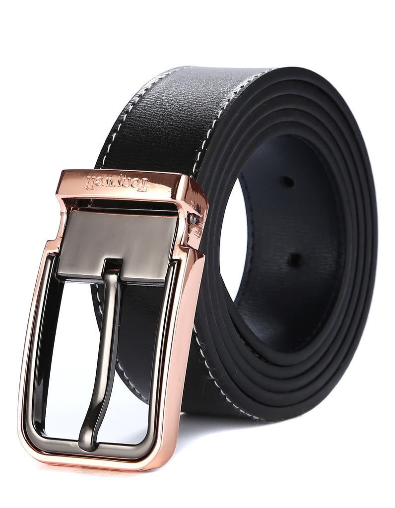 Tonywell Mens Leather Dress Blet 35mm Wide with Single Prong Buckle Adjustable Exact fit