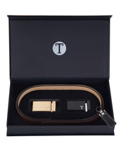 Load image into Gallery viewer, Tonywell Mens Leather Ratchet Belt 35mm Belt with Distinctive Buckle Gift Box Sets