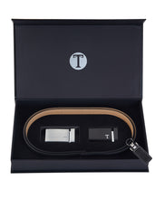 Load image into Gallery viewer, Tonywell Mens Leather Ratchet Belt 35mm Belt with Distinctive Buckle Gift Box Sets