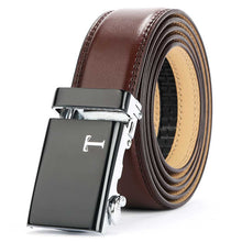 Load image into Gallery viewer, coffee brown belt men black buckle
