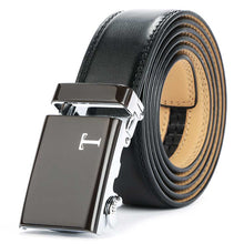 Load image into Gallery viewer, black belt men brown buckle