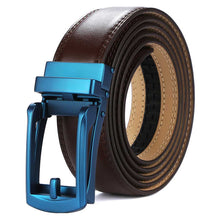 Load image into Gallery viewer, brown belt blue buckle