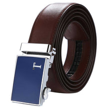 Load image into Gallery viewer, mens brown belts blue buckle