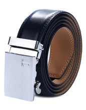 Load image into Gallery viewer, dark blue belt men silver buckle