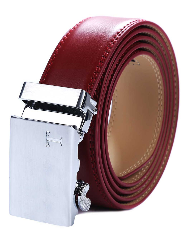 red belts for men silver buckle
