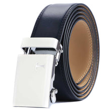 Load image into Gallery viewer, Navy blue belt for men white buckle