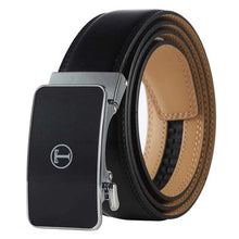 Load image into Gallery viewer, brown mens belt silver buckle