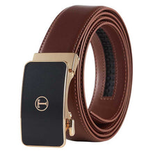 Load image into Gallery viewer, brown belt men gold buckle