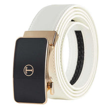 Load image into Gallery viewer, white belt men gold buckle