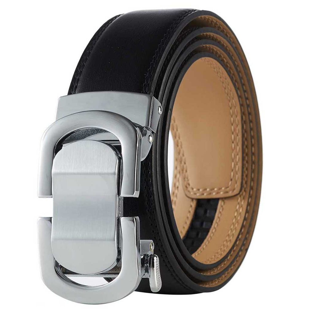 black belt for men silver buckle