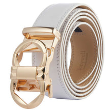 Load image into Gallery viewer, white and gold belt mens