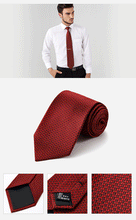 Load image into Gallery viewer, Red Wedding Silk Ties for Men 3 3/8" Classic Allover Micro-dot Pattern Formal Necktie Gift Box