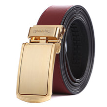 Load image into Gallery viewer, Tonywell_Distinctive_Buckle_Wine_Red_Belt_Gold_Buckle
