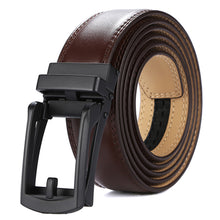 Load image into Gallery viewer, Tonywell_Leather_Mens_Ratchet_Belt_Brown_Belt_Black_Buckle