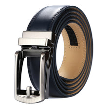 Load image into Gallery viewer, Tonywell_Leather_Mens_Ratchet_Belt_Dark_Blue_Belt_Gun_Buckle