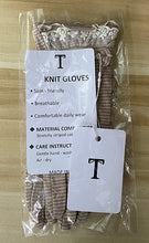 Load image into Gallery viewer, T Women's Knit Gloves Brown Striped  – Lightweight