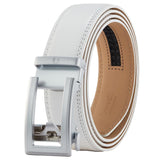 Mens Dress Belt White Belt Silver Buckle 35mm