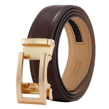 Load image into Gallery viewer, anson designer belts british brown belt tan gold buckle