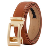 Mens Dress Belt Light Brown Belt Gold Buckle 35mm