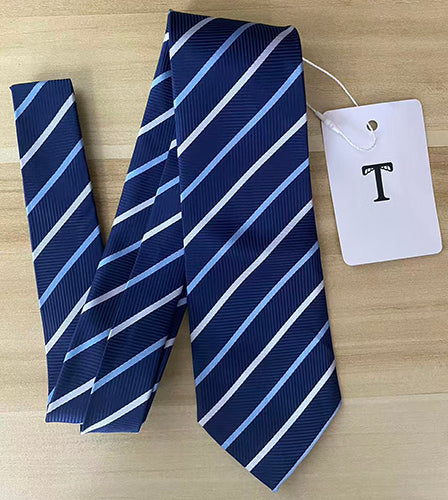 T Men's Classic Blue Striped Tie