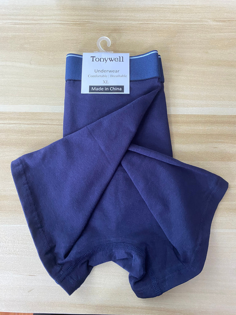 Tonywell Men‘s Cotton Boxer Briefs -Navy