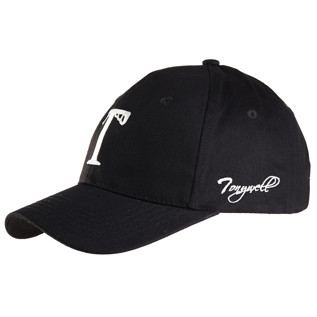 Tonywell Baseball Cap Adjustable Dad Hat Cotton Twill -Black