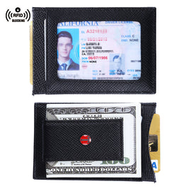 Tonywell Money Clip Wallet RFID Blocking Card Holder ID Window Strong Magnet Thin Leather Wallet for Men