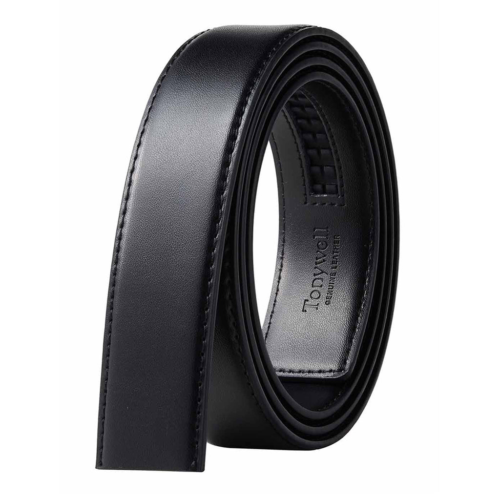 Genuine Leather Dress Belt Strap 1-3/8"(35mm) - Black