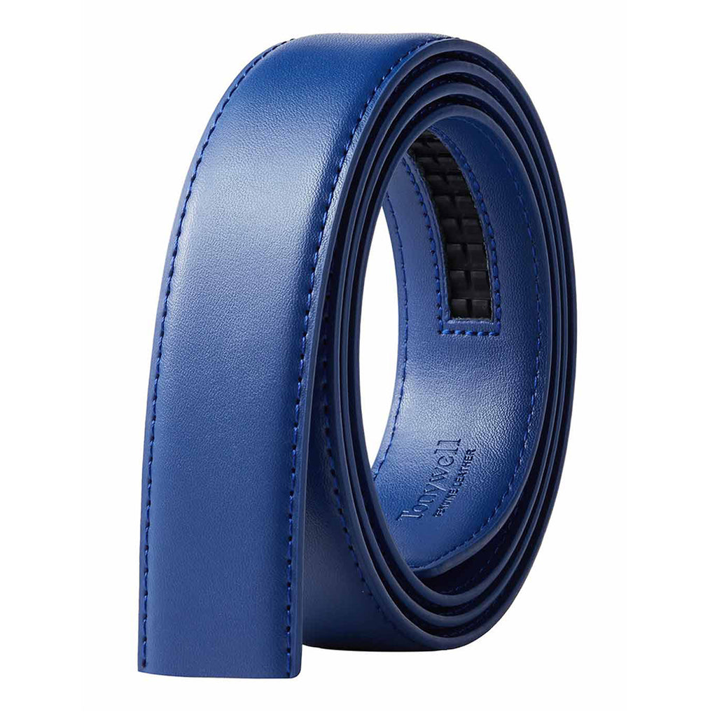 Genuine Leather Dress Belt Strap 1-3/8"(35mm) - Blue