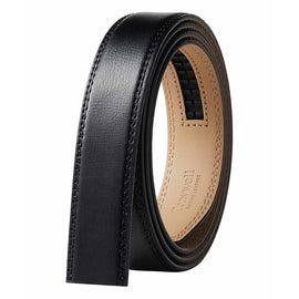 Black ratchet belt strap in front view
