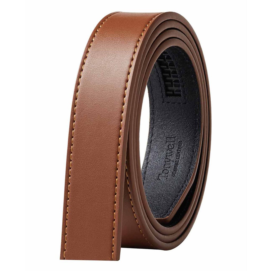 Tanned Leather Ratchet Belt Replacement Strap 1-1/8"(30mm) Tan