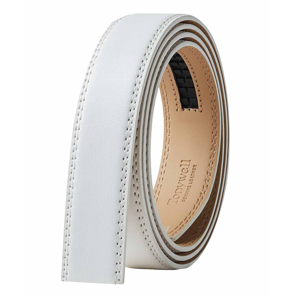 white belts for men front view
