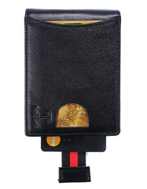 Tonywell Mens Front Pocket Wallet RFID Blocking Bifold Slim Genuine Leather Wallet for Men Money Clip with smart pull-strap