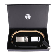 Load image into Gallery viewer, Tonywell Mens Leather Ratchet Belt 35mm Belt with Distinctive Buckle Gift Box Sets