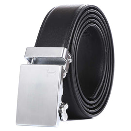 mens black belt silver buckle