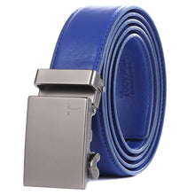 Load image into Gallery viewer, blue leather belt mens gun buckle