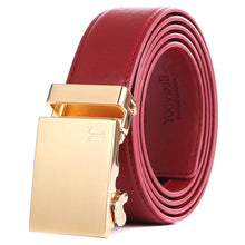 Load image into Gallery viewer, mens red belt gold buckle