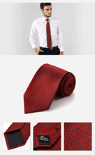 Load image into Gallery viewer, Red Wedding Silk Ties for Men 3 3/8&quot; Classic Allover Micro-dot Pattern Formal Necktie Gift Box