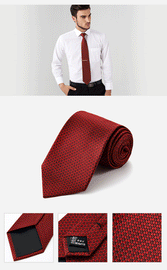 Red Wedding Silk Ties for Men 3 3/8