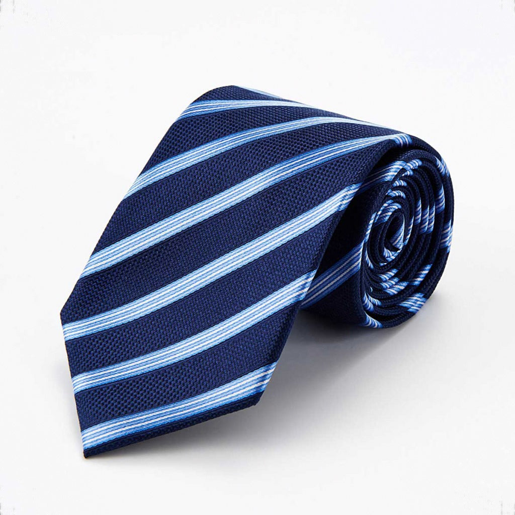 Tonywell Men's Necktie Classic Silk Tie Woven Jacquard Neck Tie Blue Color Gift Box